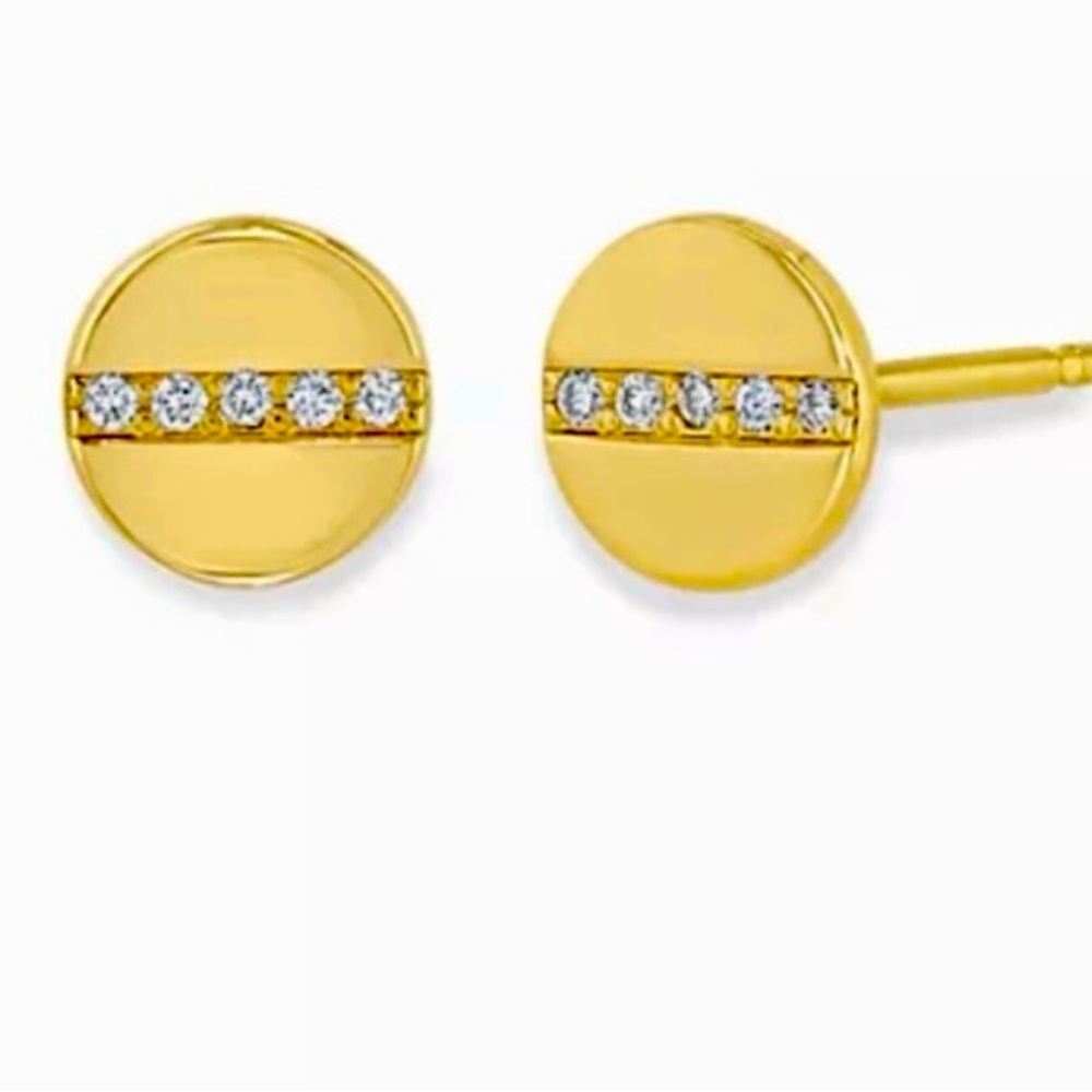 14 Karat solid gold EF Collection Elevated  collection Screw Diamond Stud